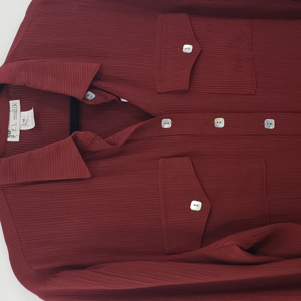 Women's Rust Button-Up Shirt - Picture 5 of 10